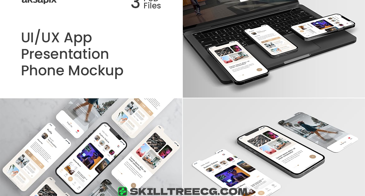 UI/UX App Presentation – Phone Mockup（412961）-技能树